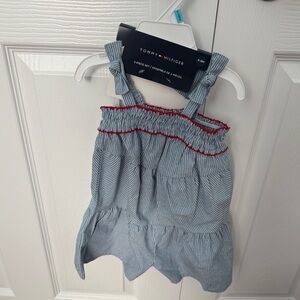 Tommy Hilfiger Blue and White Striped Headband